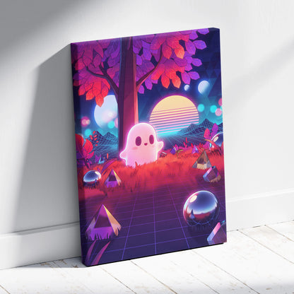 Vaporwave Neon Dream Canvas - Vaporwave Art Neon Pink Purple Blue Living Room Mood Dreamy Neon Atmosphere Decor