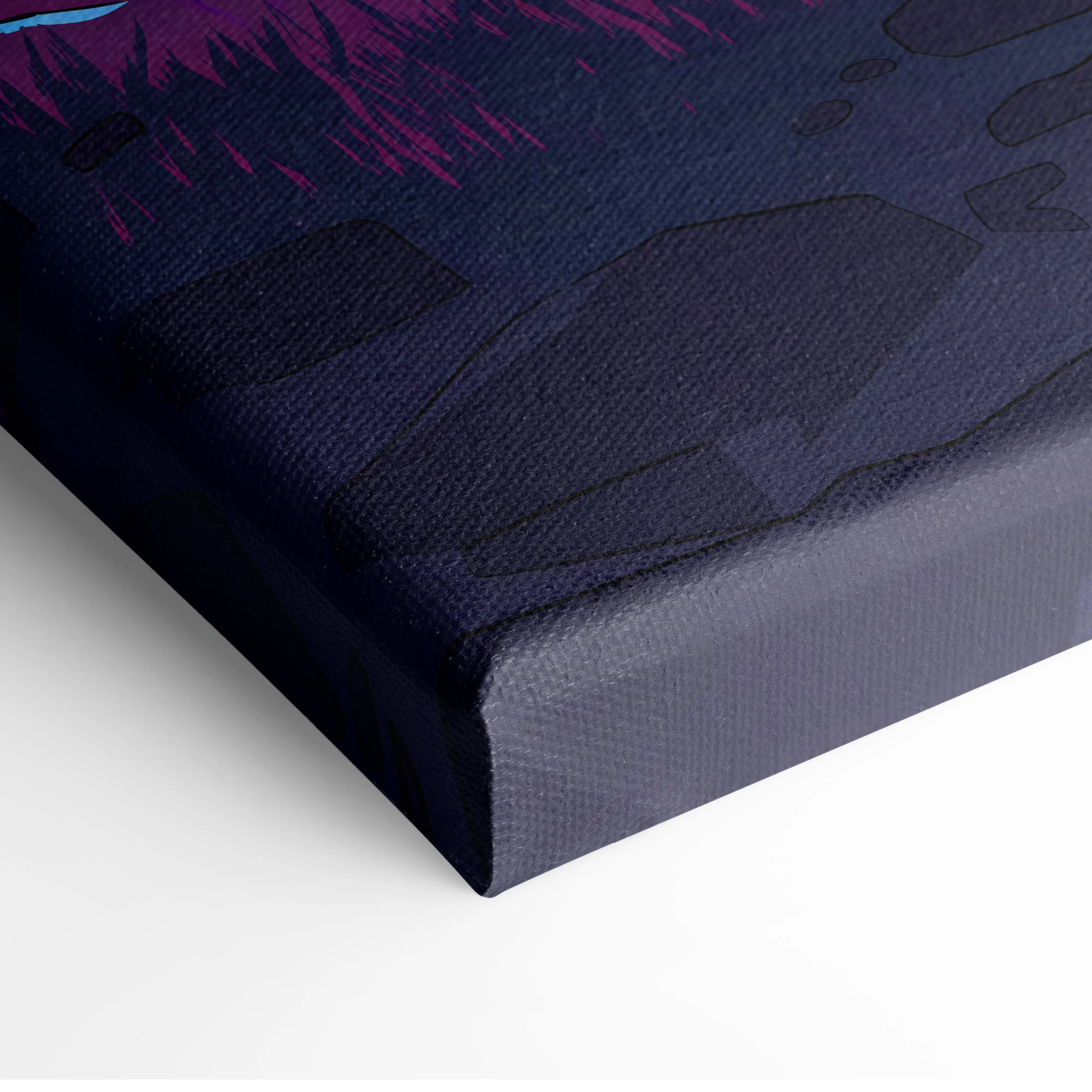 Vaporwave Torii Neon Dream - Torii Gate Neon Purple Blue Living Room Vaporwave Art Mood Dreamy Surreal Retro Futurism Wall Art Canvas Museum