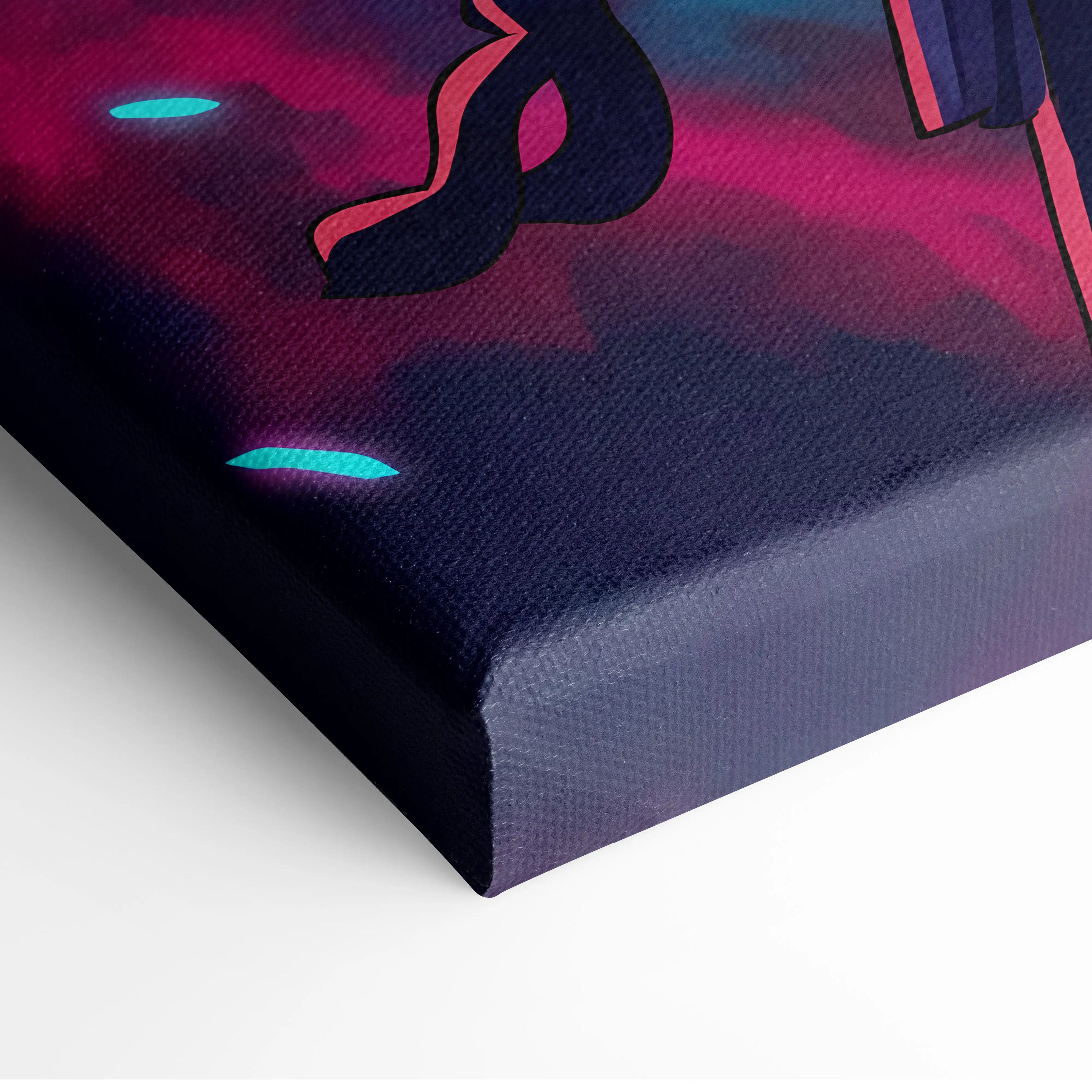 Vaporwave Fantasy Neon Cosmos Wall Art Canvas - Space Figure Neon Pink Purple Blue Living Room Art Vaporwave Mood Canvas
