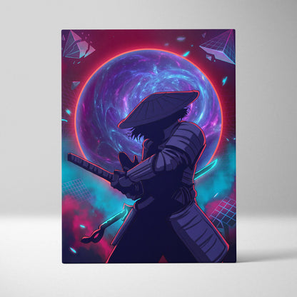Vaporwave Fantasy Neon Cosmos Wall Art Canvas - Space Figure Neon Pink Purple Blue Living Room Art Vaporwave Mood Canvas