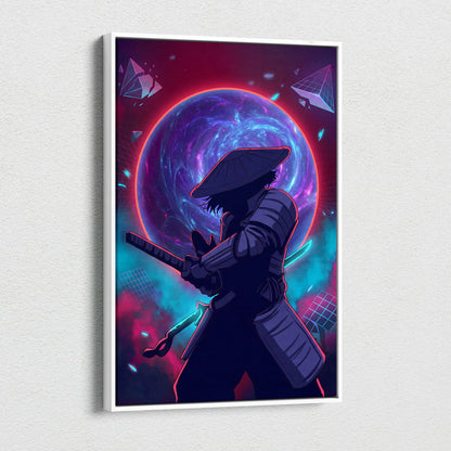 Vaporwave Fantasy Neon Cosmos Wall Art Canvas - Space Figure Neon Pink Purple Blue Living Room Art Vaporwave Mood Canvas