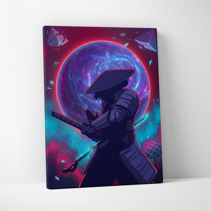 Vaporwave Fantasy Neon Cosmos Wall Art Canvas - Space Figure Neon Pink Purple Blue Living Room Art Vaporwave Mood Canvas