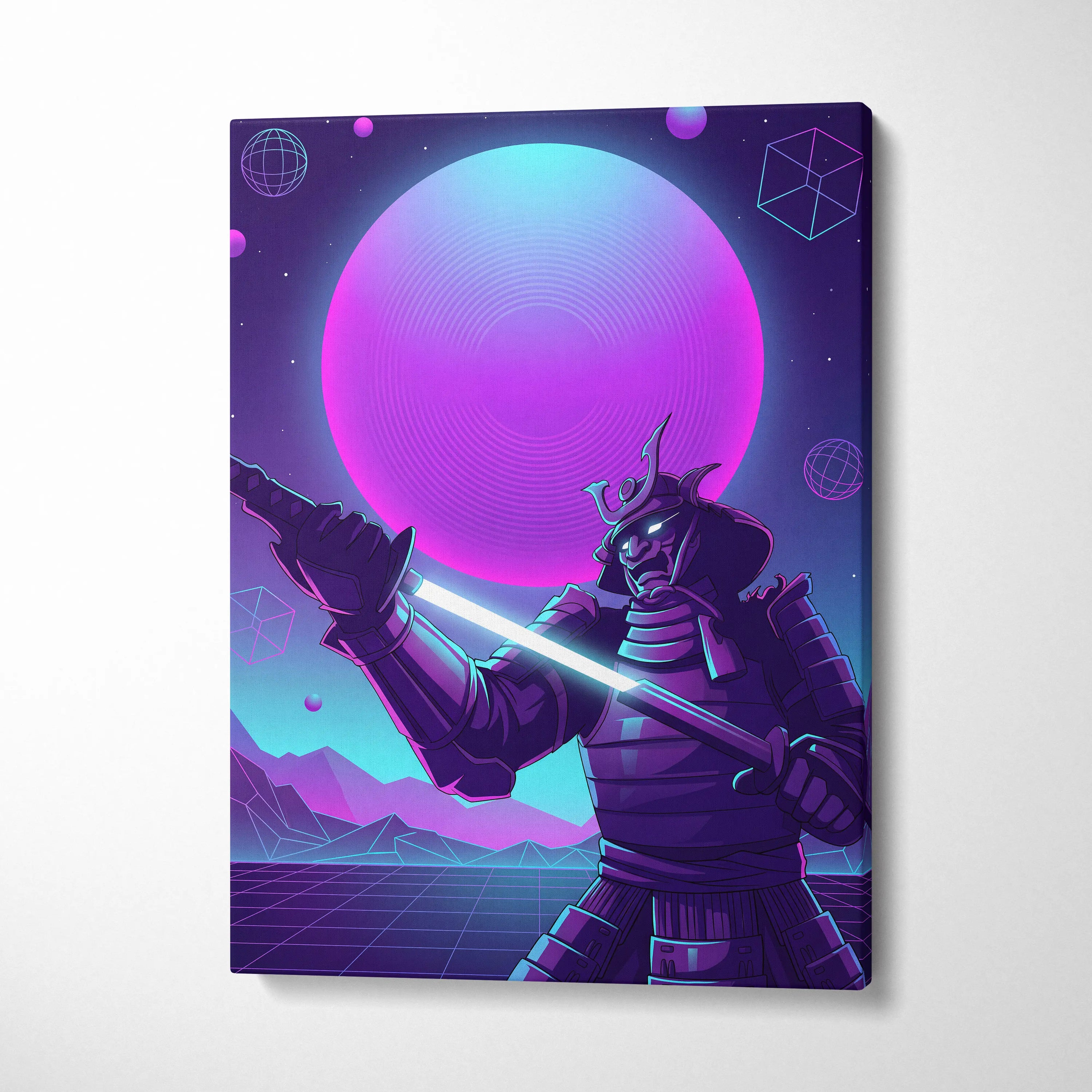 Vaporwave Neon Cosmos Canvas - Astronaut Neon Pink Blue Living Room Vaporwave Dreamy Retro Futuristic Neon Space Canvas