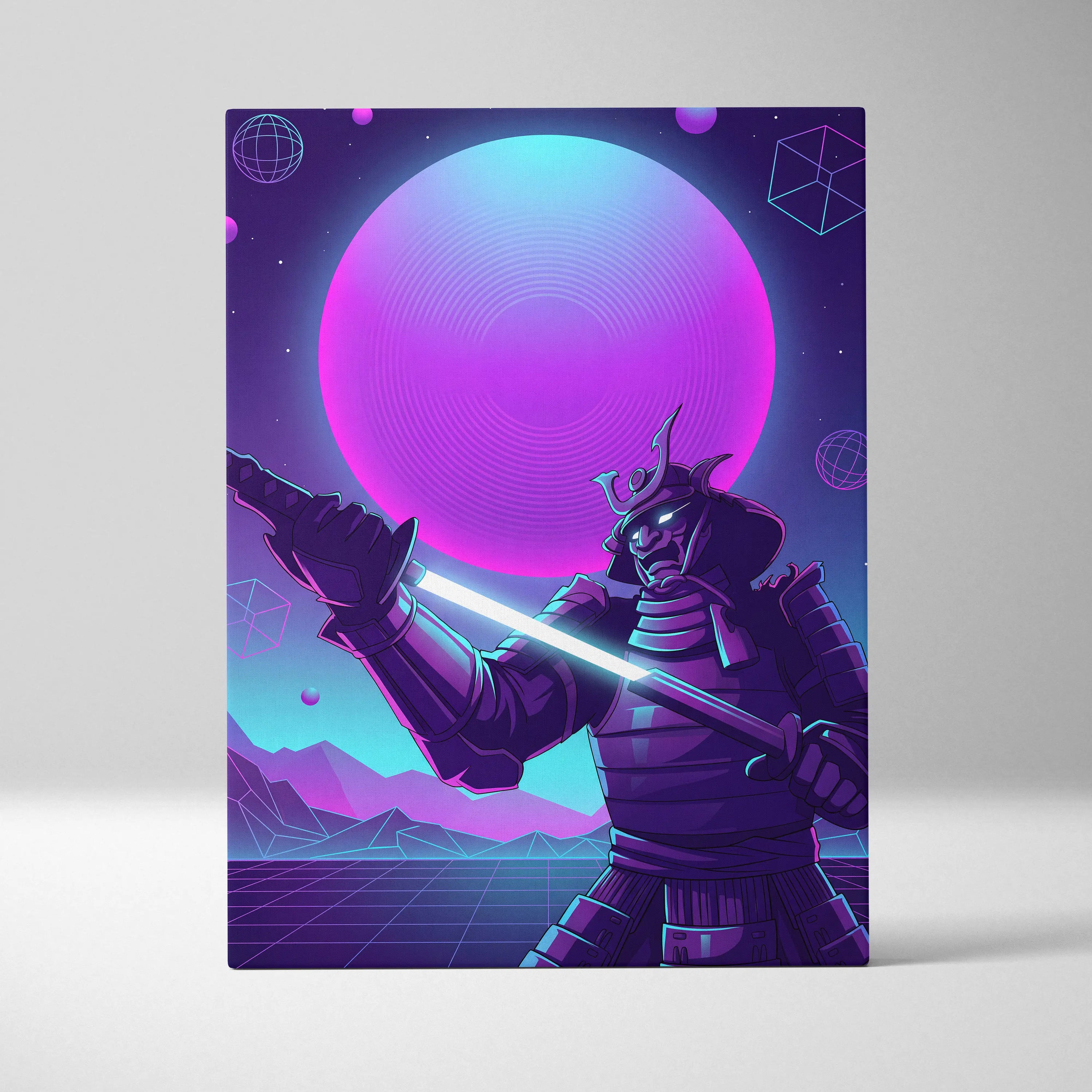 Vaporwave Neon Cosmos Canvas - Astronaut Neon Pink Blue Living Room Vaporwave Dreamy Retro Futuristic Neon Space Canvas
