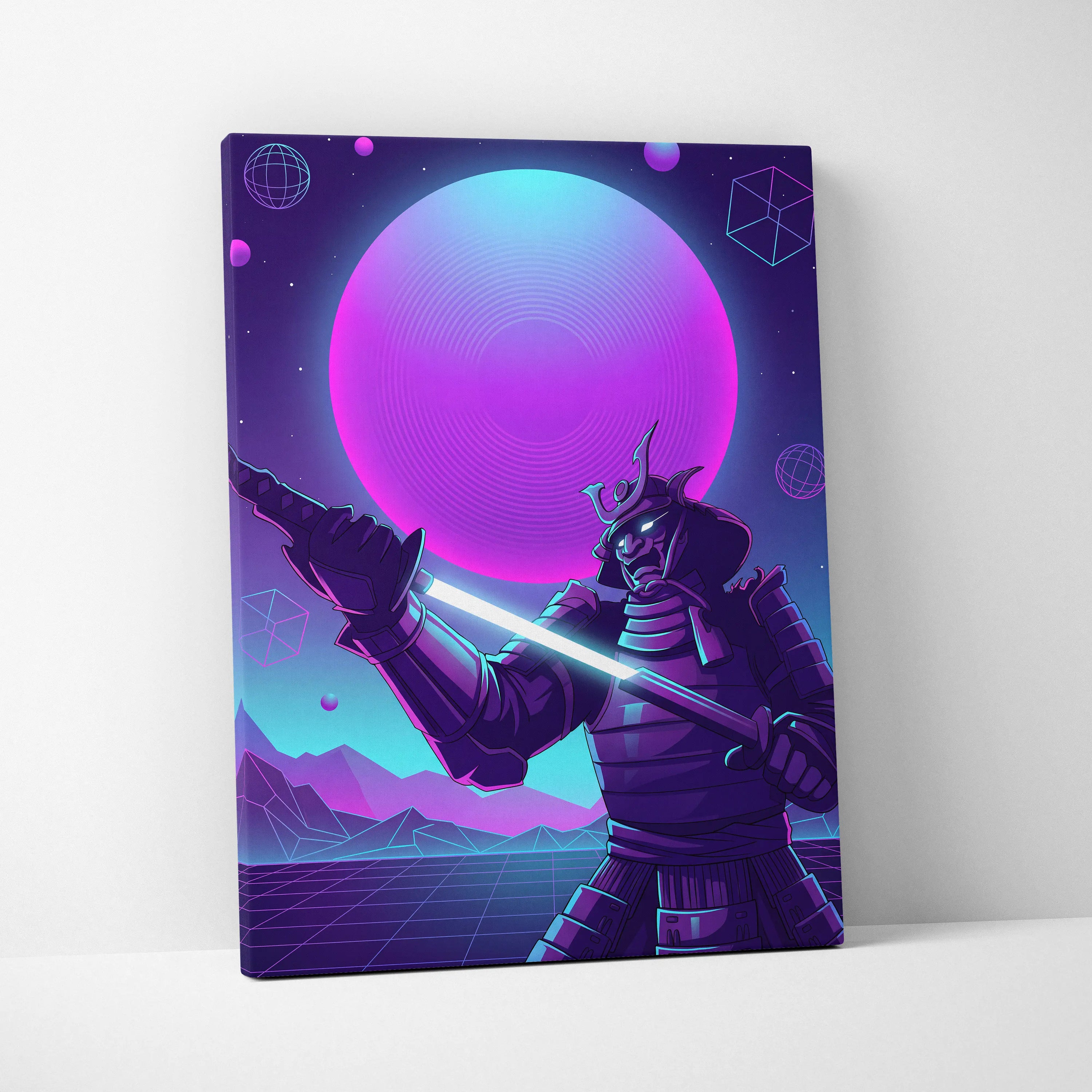 Vaporwave Neon Cosmos Canvas - Astronaut Neon Pink Blue Living Room Vaporwave Dreamy Retro Futuristic Neon Space Canvas