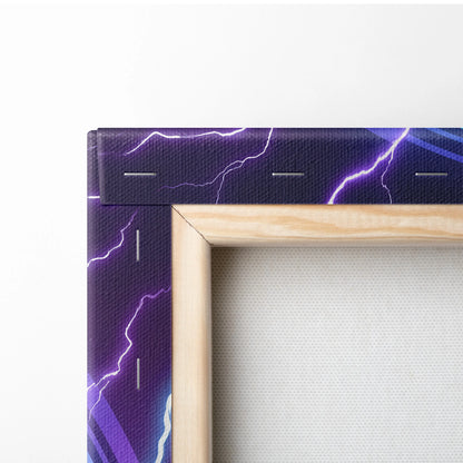 Vaporwave Neon Hero Canvas - Hero Purple Blue Vaporwave Living Room Retro Futurism Moody Neon Synthwave Decor Wall Art