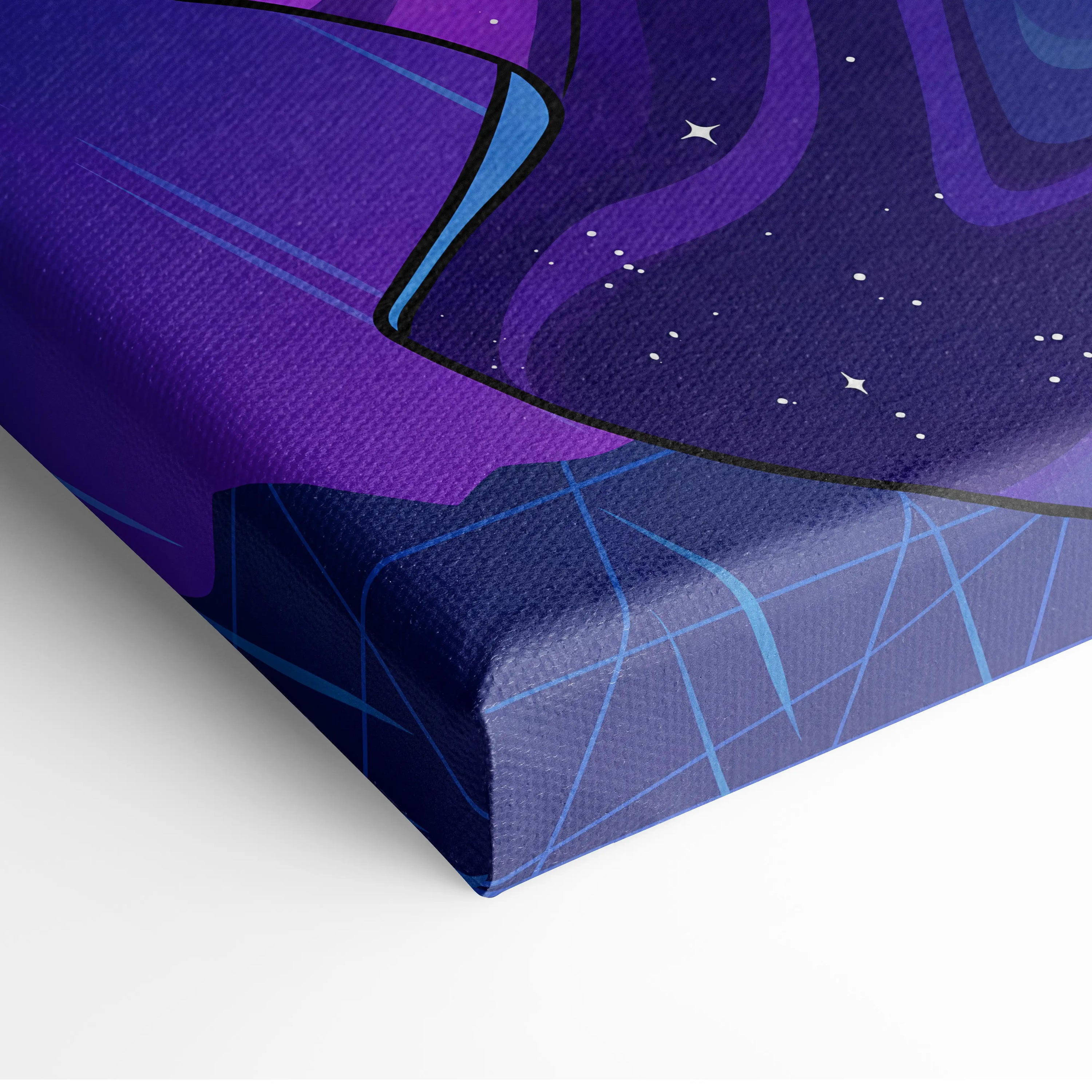 Vaporwave Dream Neon Canvas - Vaporwave Neon Blues Pink Room Retro Futurism Mystic Mood Modern Wall Art Synthwave Canvas
