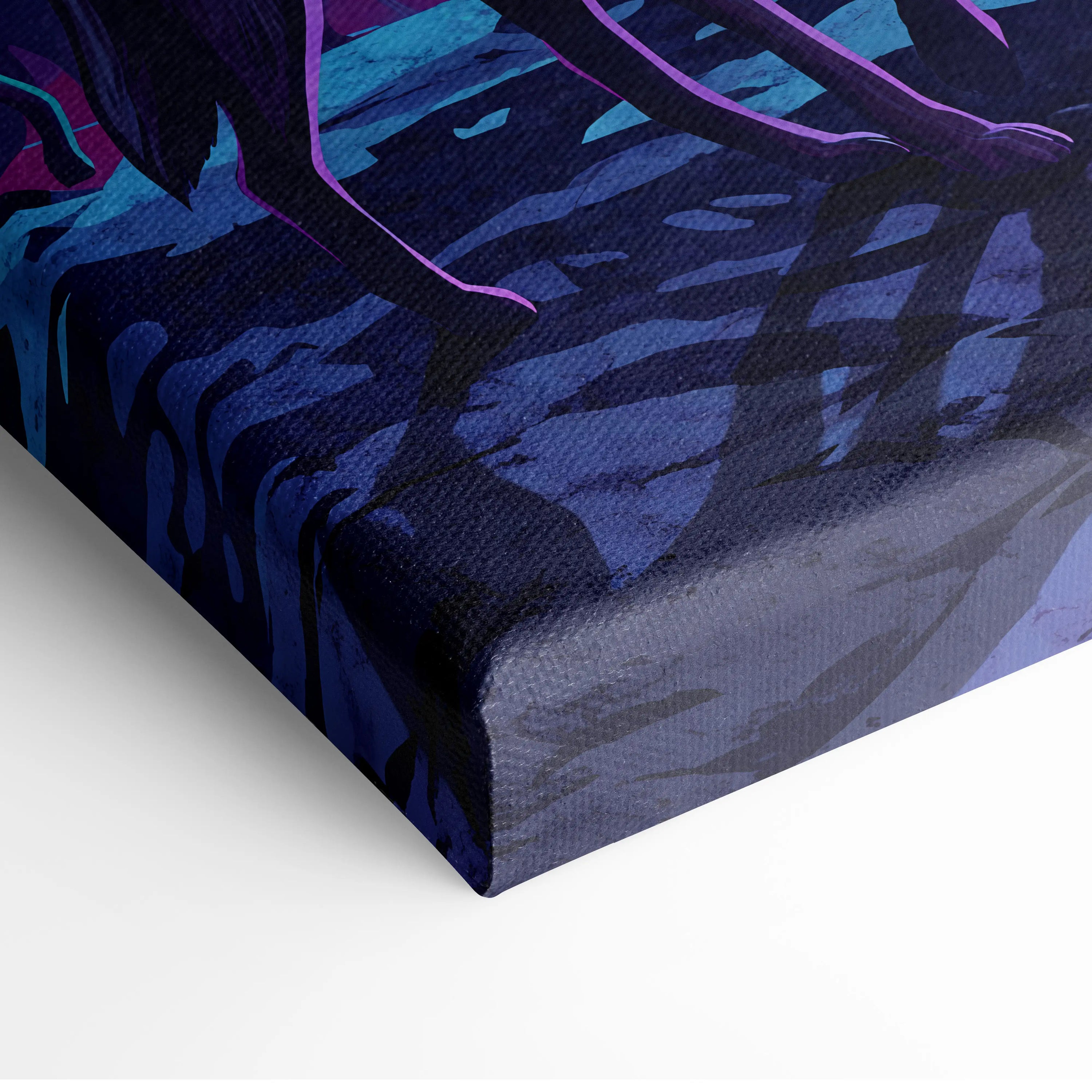 Vaporwave Neon Dream Canvas - Vaporwave Fantasy Scene Neon Pink Blue Living Room Glitch Art Mood Retro Futurism Canvas