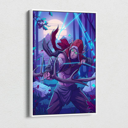 Neon Vaporwave Dream Canvas - Creature Portrait Neon Purple Cyan Vaporwave Dreamy Mood Retro Decor Canvas Print