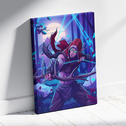 Neon Vaporwave Dream Canvas - Creature Portrait Neon Purple Cyan Vaporwave Dreamy Mood Retro Decor Canvas Print