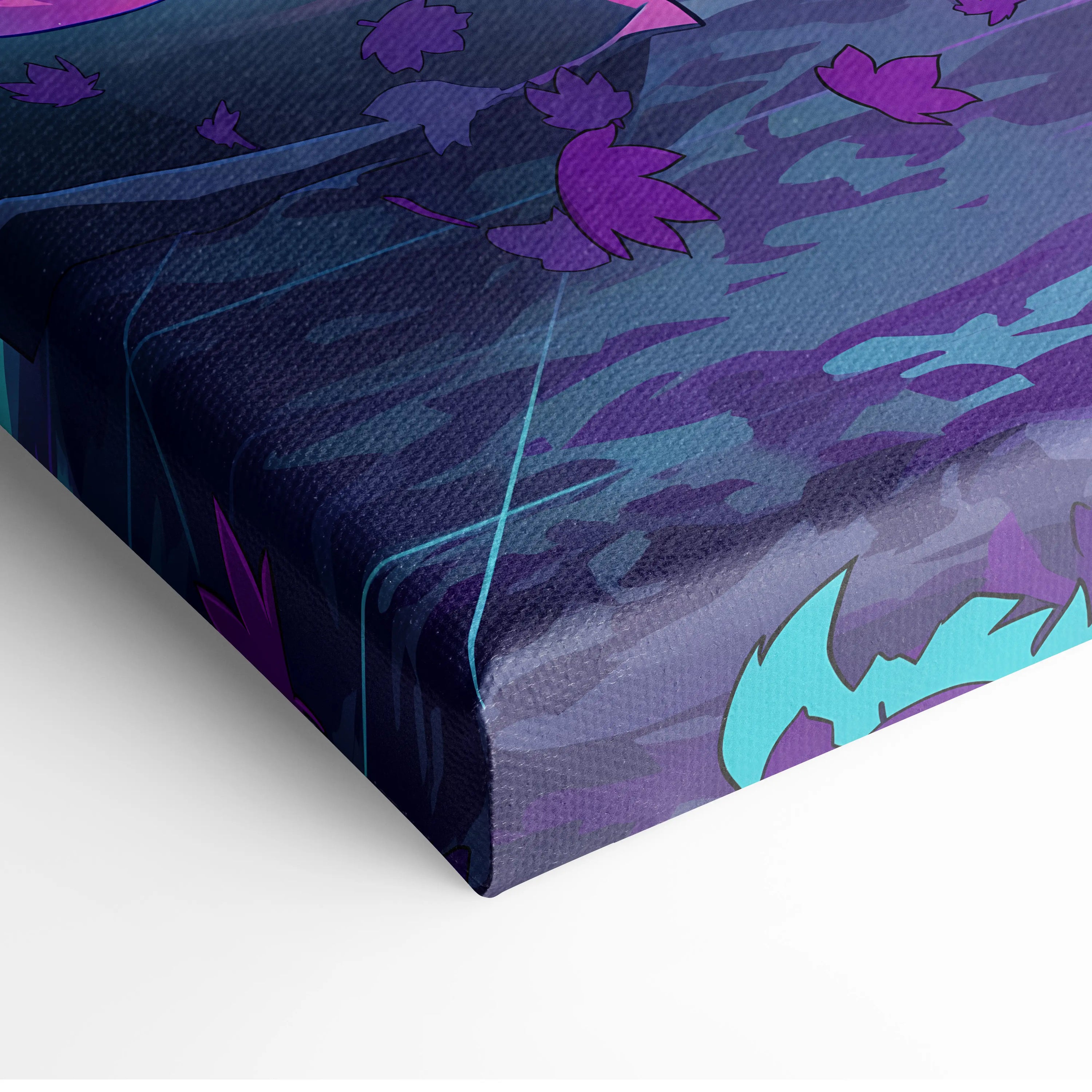 Vaporwave Fantasy Neon Forest Canvas - Forest Neon Pink Cyan Purple Living Vaporwave Dreamy Mood Vaporwave Canvas