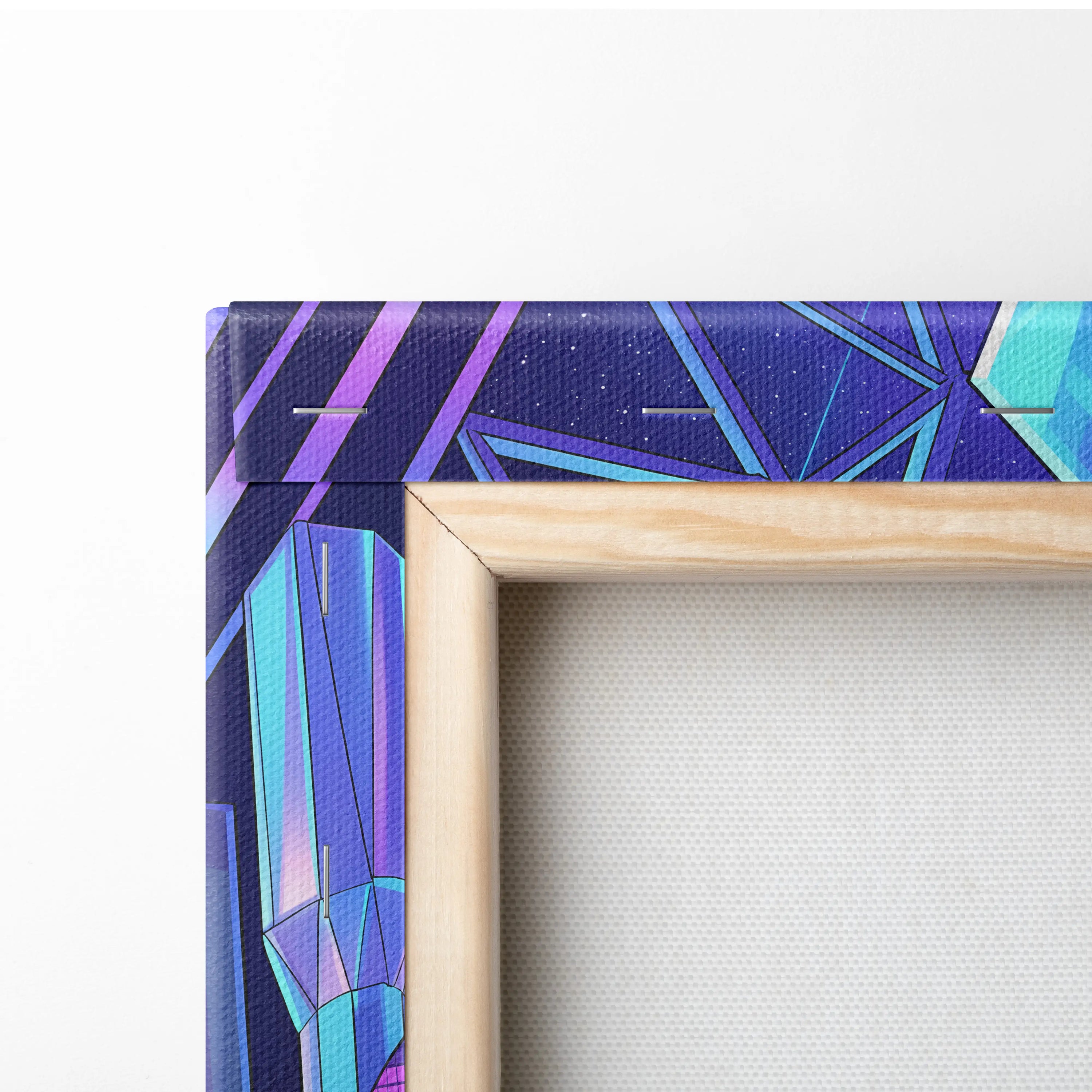 Vaporwave Neon City Canvas - Vaporwave Purple Blue Neon Living Room Retro-Futurism Dreamy Neon Futuristic Synthwave Wall Art Canvas