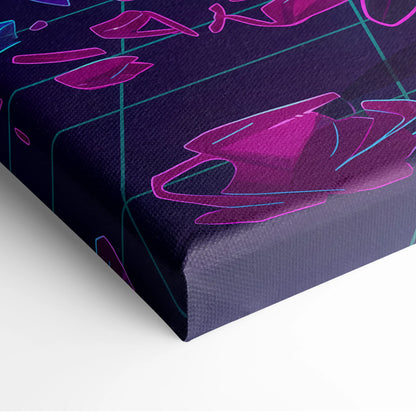 Vaporwave Neon Oracle Canvas - Vaporwave Oracle Neon Canvas Living Room Retro Mystical Dreamlike Synthwave Decor Canvas
