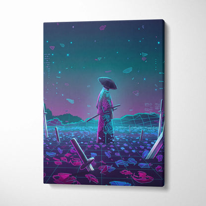 Vaporwave Neon Oracle Canvas - Vaporwave Oracle Neon Canvas Living Room Retro Mystical Dreamlike Synthwave Decor Canvas