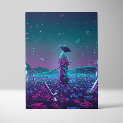 Vaporwave Neon Oracle Canvas - Vaporwave Oracle Neon Canvas Living Room Retro Mystical Dreamlike Synthwave Decor Canvas