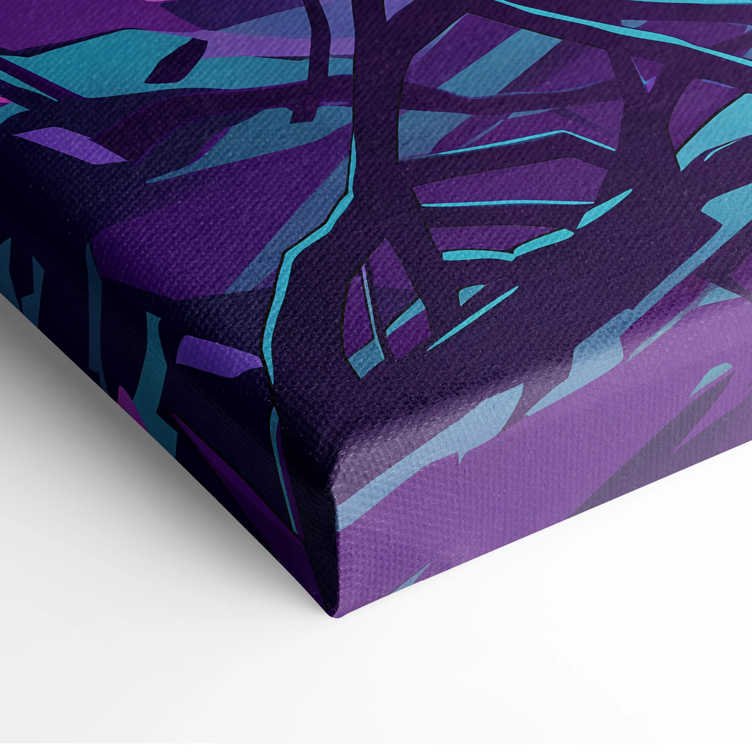Vaporwave Neon Sphere Canvas - Vaporwave Fantasy Art Purple Pink Blue Neon Living Room Decor Retro Futurism Canvas Print