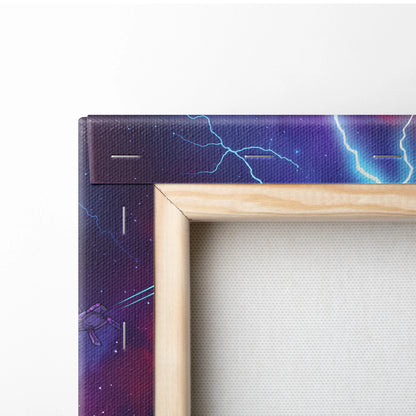Vaporwave Neon Dragon Canvas - Dragon Neon Purple Living Room Vaporwave Moody Neon Futurism Wall Decor Canvas Print
