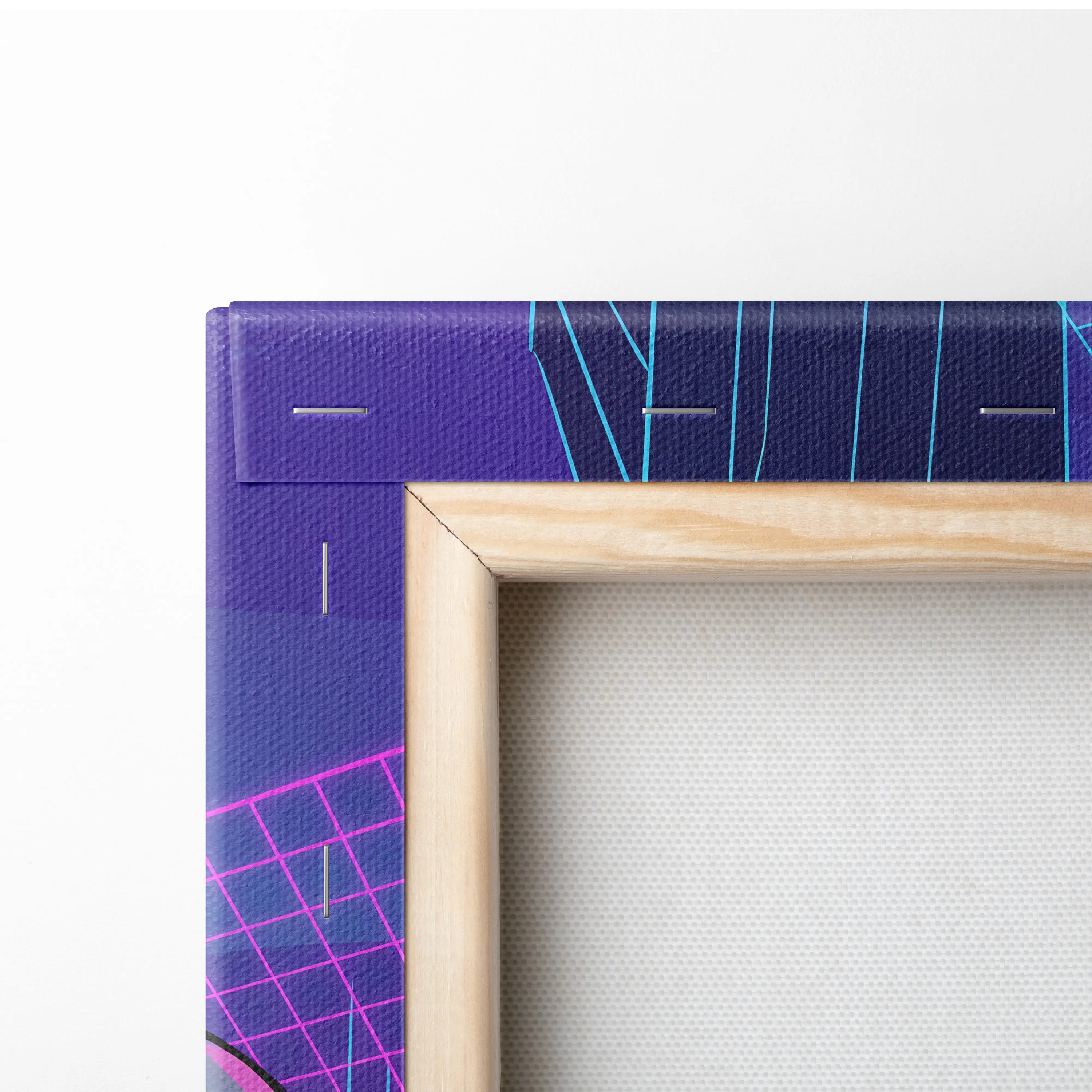 Vaporwave Neon Guardian Canvas - Vaporwave Warrior Pink Blue Living Room Retro Dreamy Nostalgic Wall Art Canvas Print