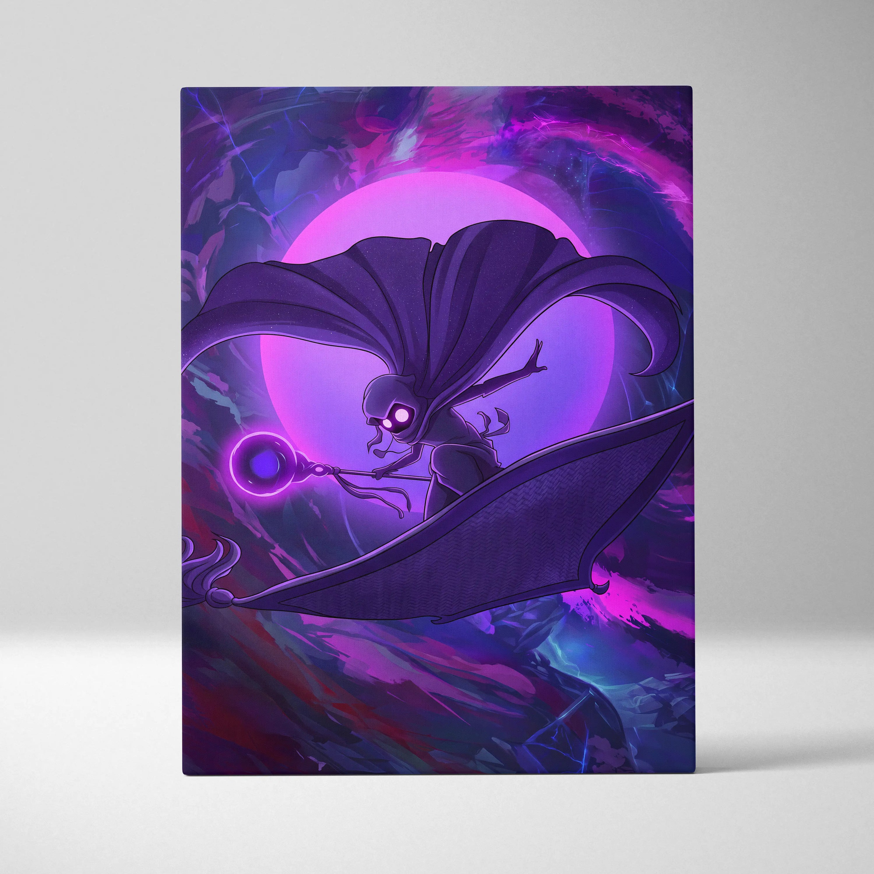 Vaporwave Neon Dream Canvas - Mythical Figure Neon Purple Living Room Vaporwave Dreamy Mood Retro Neon Wall Art Canvas