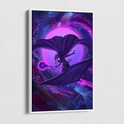 Vaporwave Neon Dream Canvas - Mythical Figure Neon Purple Living Room Vaporwave Dreamy Mood Retro Neon Wall Art Canvas