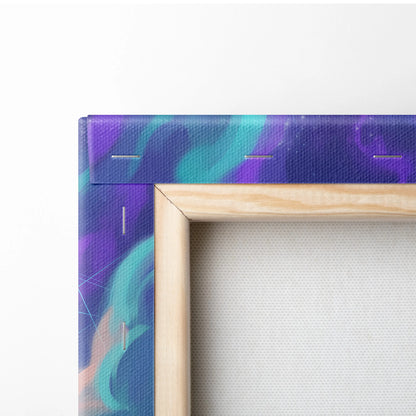 Vaporwave Night Flight Canvas - Vaporwave Neon Purple Canvas Living Room Retro Dreamy Mood Neon Synthwave Wall Art