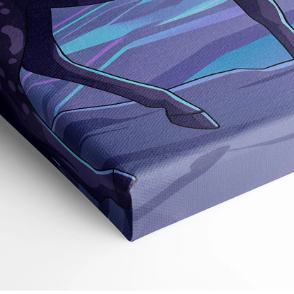 Vaporwave Neon Dragon Canvas - Dragon Neon Blues Purple Pink Room Vaporwave Mood Dreamy Modern Decor Neon Art Canvas