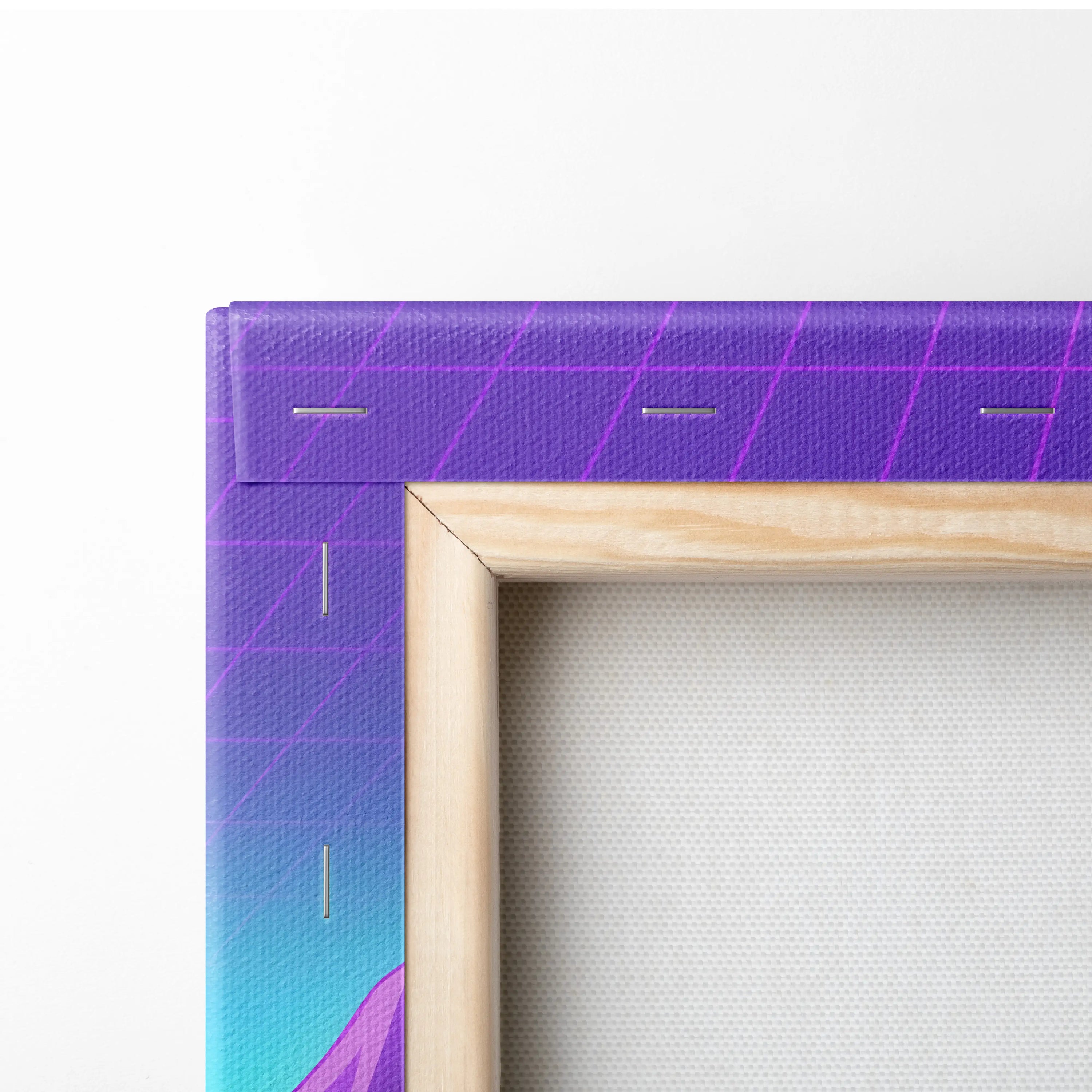 Vaporwave Japan Neon Mountain - Japan Landscape Pink Neon Vaporwave Living Room Retro Futurism Decor Canvas Print