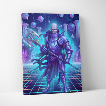 Vaporwave Neon Fantasy Canvas - Vaporwave Fantasy Neon Pink Purple Teal Living Room Retro Synthwave Mystical Mood Canvas