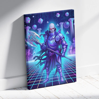 Vaporwave Neon Fantasy Canvas - Vaporwave Fantasy Neon Pink Purple Teal Living Room Retro Synthwave Mystical Mood Canvas