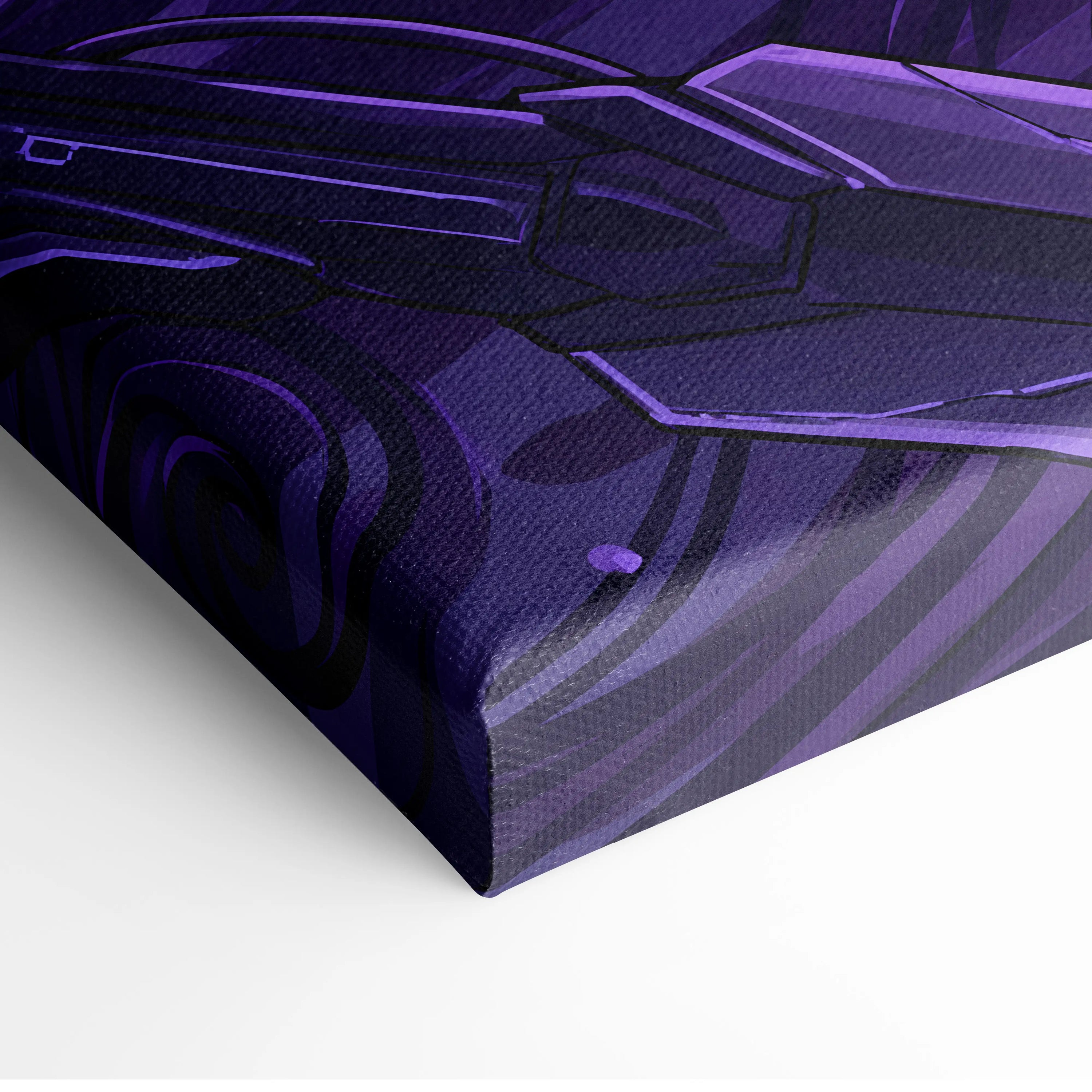 Vaporwave Neon Mythic Canvas - Mythic Heroine Purple Neon Living Room Vaporwave Moody Retro Futurism Wall Art