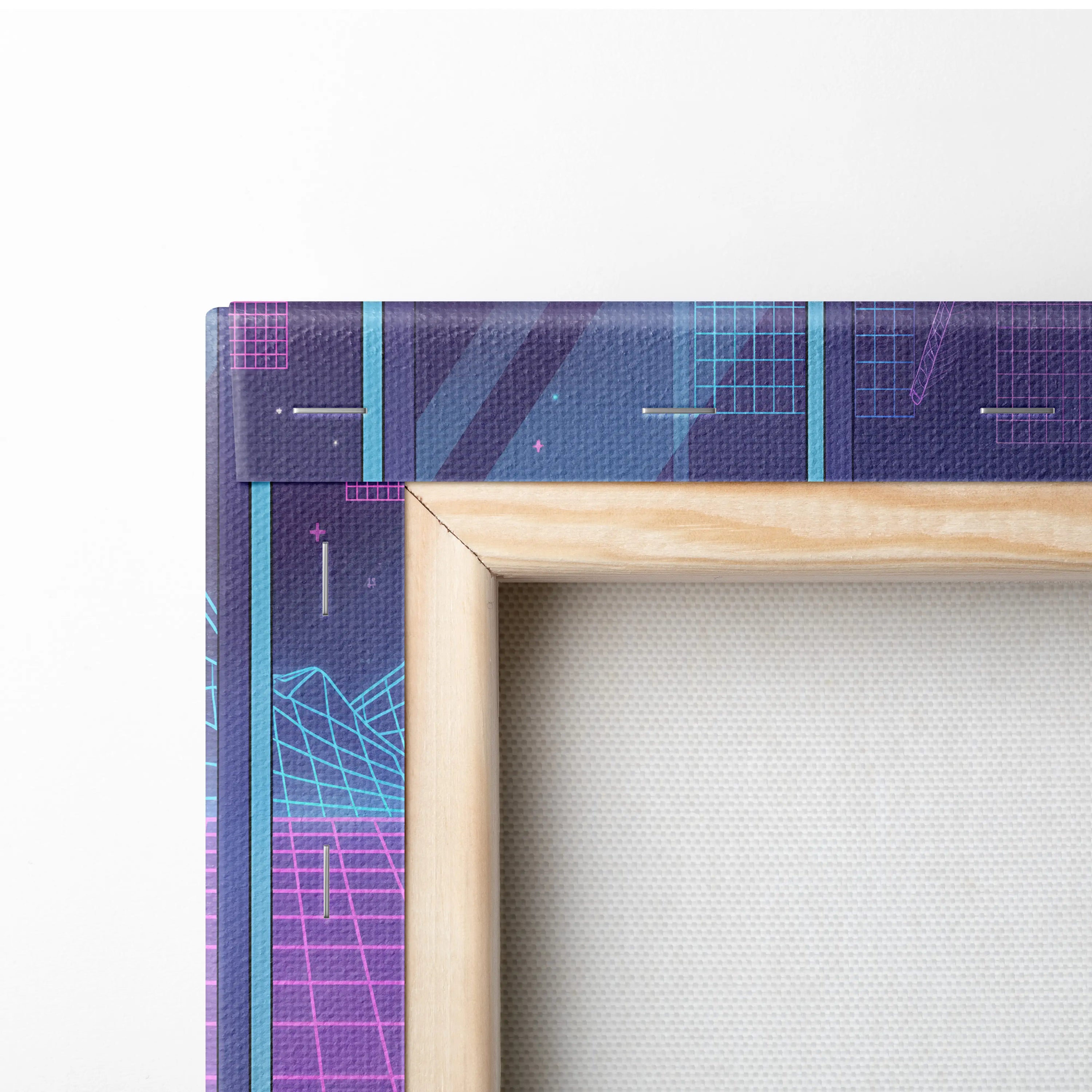 Vaporwave Fantasy Neon Canvas - Neon Vaporwave Woman Pink Purple LivingRoom Dreamy Mood Retro Futurism Wall Art Canvas