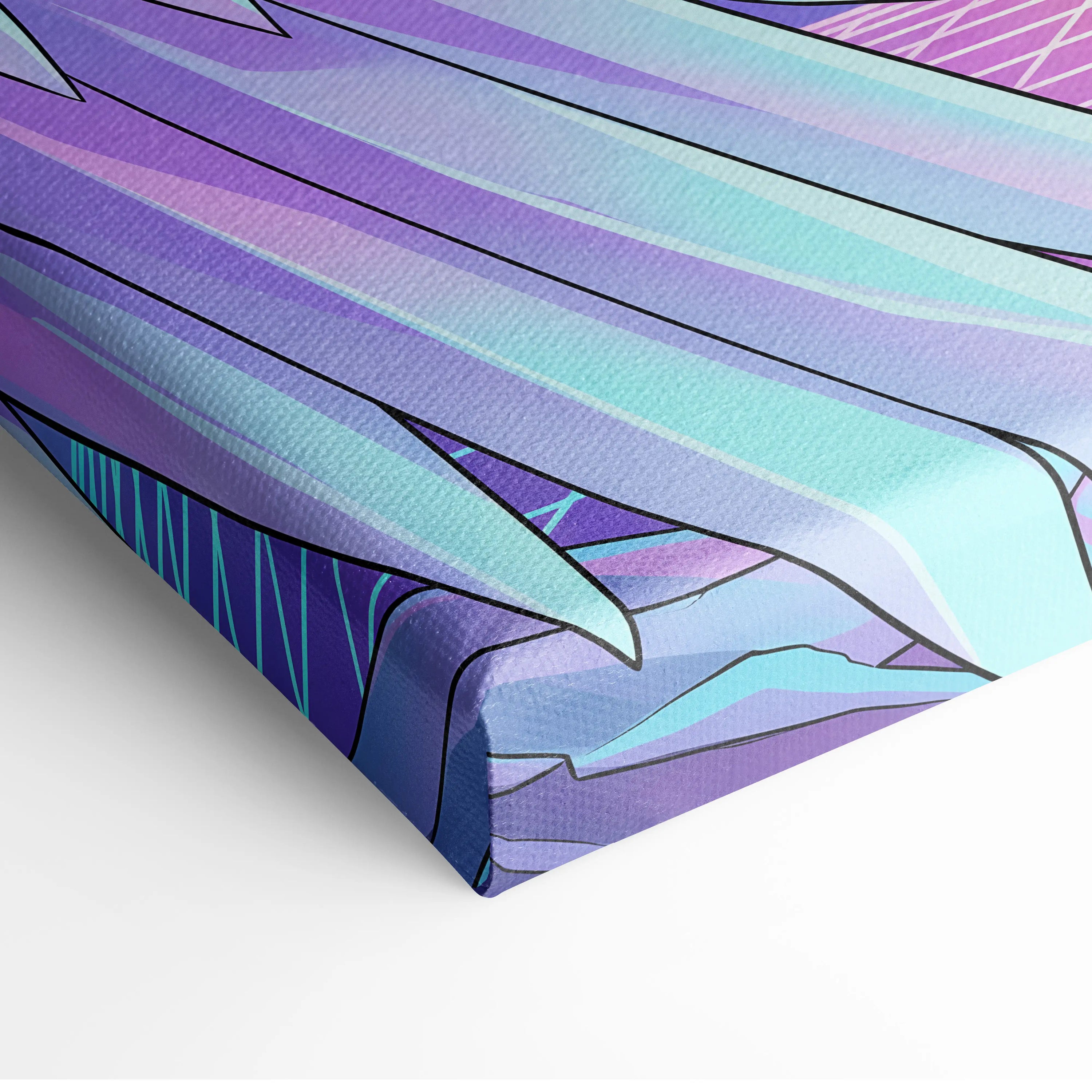Vaporwave Fantasy Neon Canvas - Vaporwave Fantasy Neon Pink Turquoise Living Room Energetic Mood Modern Retro Wall Art Canvas Print