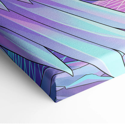 Vaporwave Fantasy Neon Canvas - Vaporwave Fantasy Neon Pink Turquoise Living Room Energetic Mood Modern Retro Wall Art Canvas Print