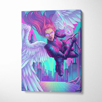 Vaporwave Fantasy Neon Canvas - Vaporwave Fantasy Neon Pink Turquoise Living Room Energetic Mood Modern Retro Wall Art Canvas Print