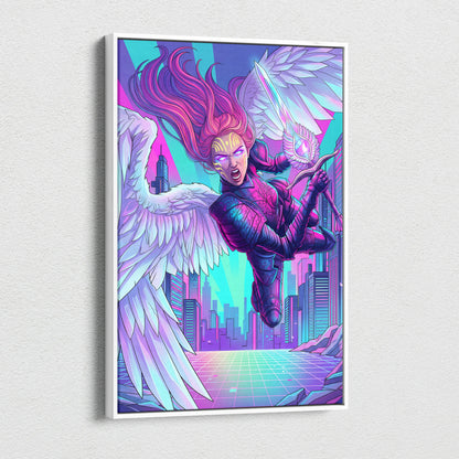 Vaporwave Fantasy Neon Canvas - Vaporwave Fantasy Neon Pink Turquoise Living Room Energetic Mood Modern Retro Wall Art Canvas Print