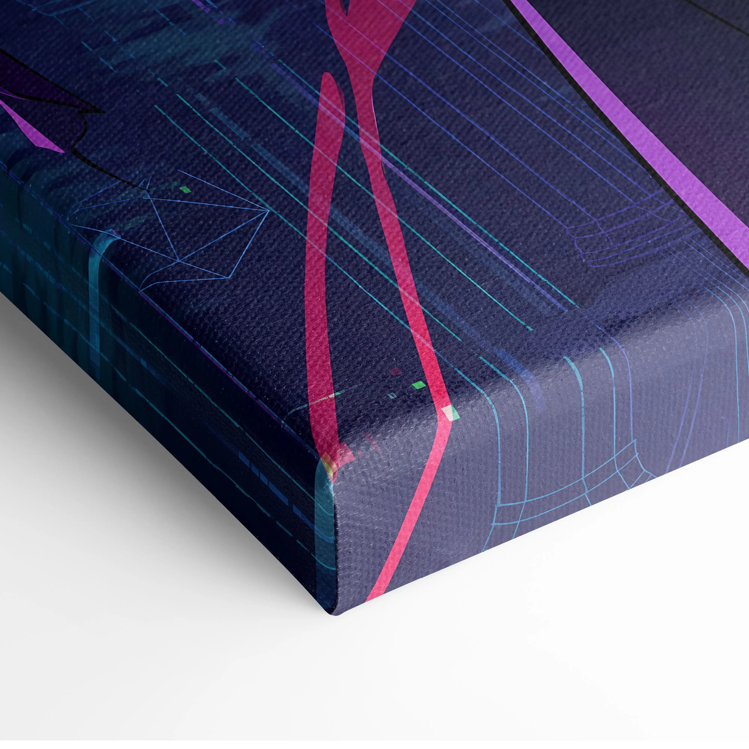Vaporwave Neon Dream Canvas - Vaporwave Fantasy Neon Pink Teal Dreamy Neon Cyberpunk Wall Art Canvas Print