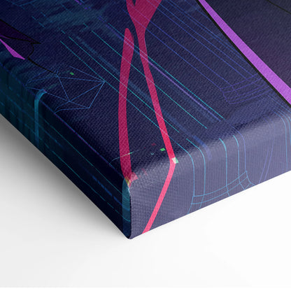 Vaporwave Neon Dream Canvas - Vaporwave Fantasy Neon Pink Teal Dreamy Neon Cyberpunk Wall Art Canvas Print