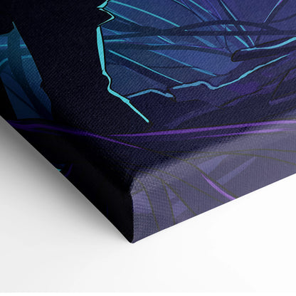 Vaporwave Neon Dragon Dream - Dragon Canvas Art Pink Teal Purple Wall Vaporwave Moody Neon Futuristic Wall Decor Canvas