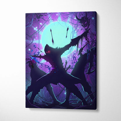 Vaporwave Neon Dragon Dream - Dragon Canvas Art Pink Teal Purple Wall Vaporwave Moody Neon Futuristic Wall Decor Canvas