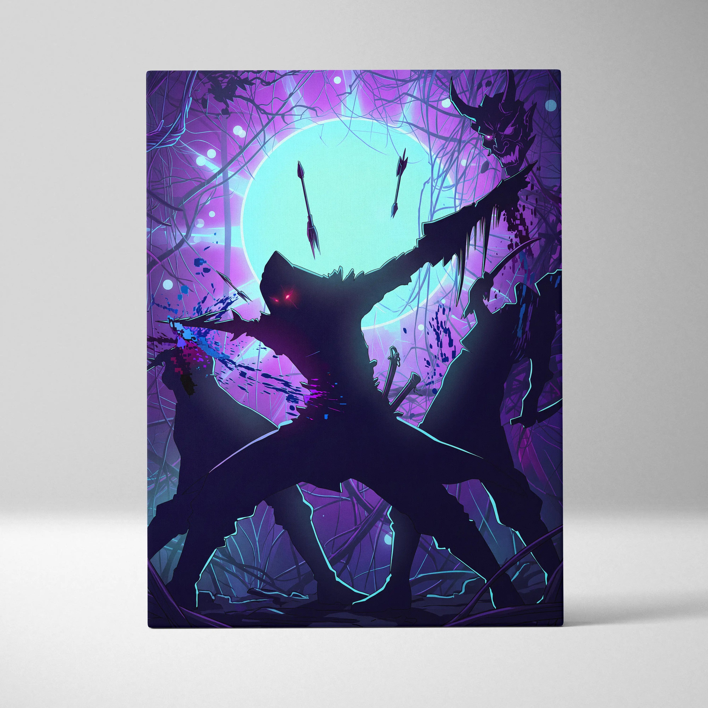 Vaporwave Neon Dragon Dream - Dragon Canvas Art Pink Teal Purple Wall Vaporwave Moody Neon Futuristic Wall Decor Canvas