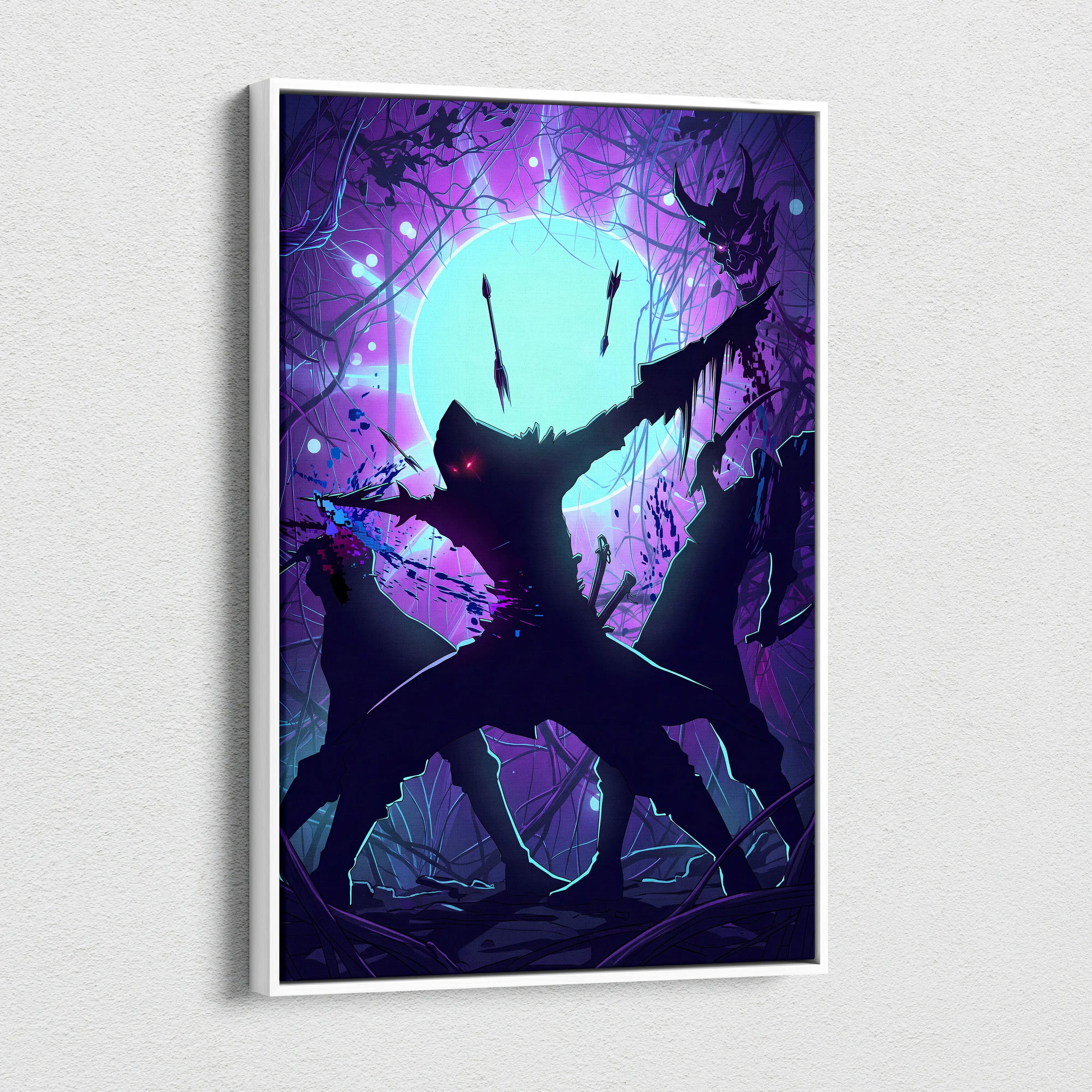 Vaporwave Neon Dragon Dream - Dragon Canvas Art Pink Teal Purple Wall Vaporwave Moody Neon Futuristic Wall Decor Canvas