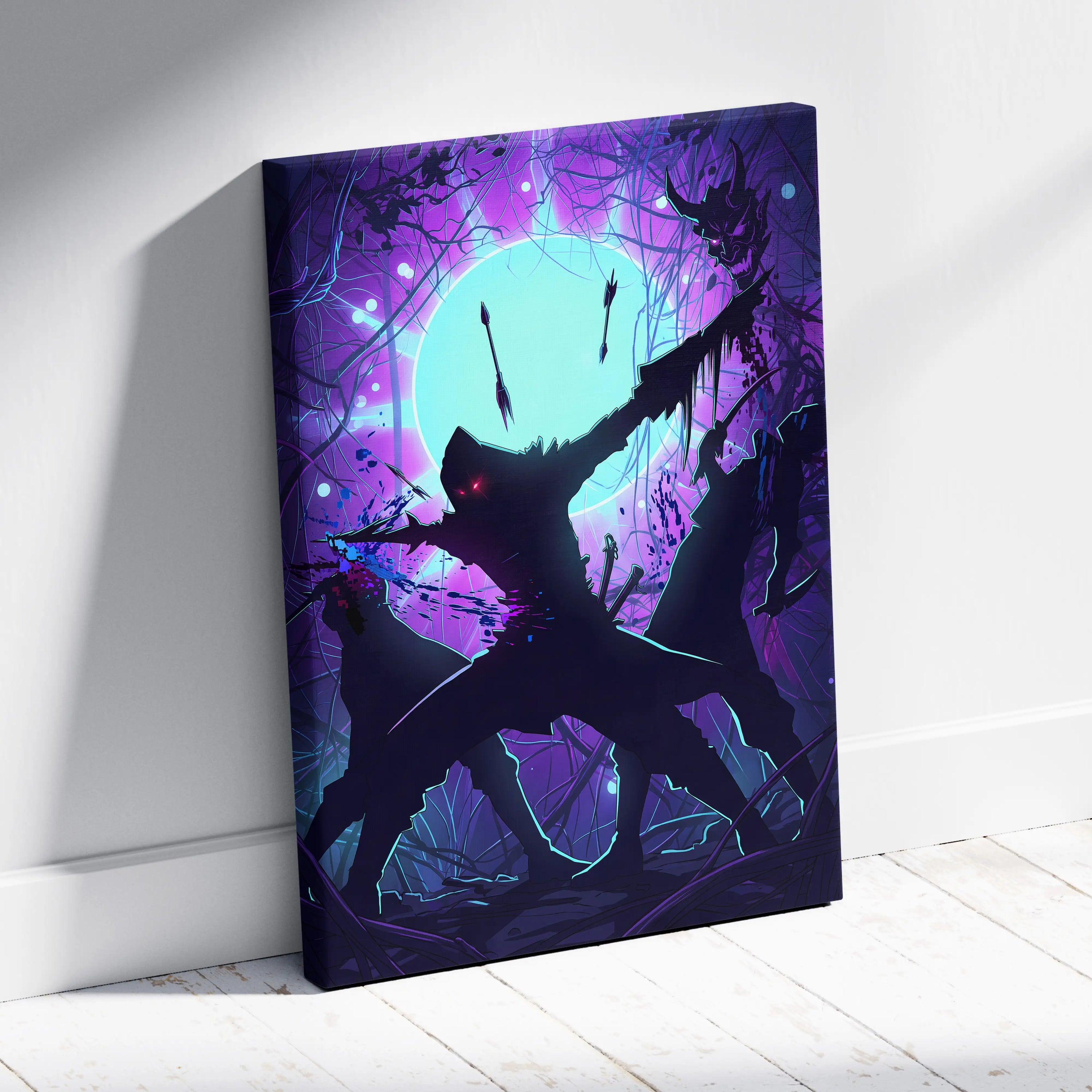 Vaporwave Neon Dragon Dream - Dragon Canvas Art Pink Teal Purple Wall Vaporwave Moody Neon Futuristic Wall Decor Canvas
