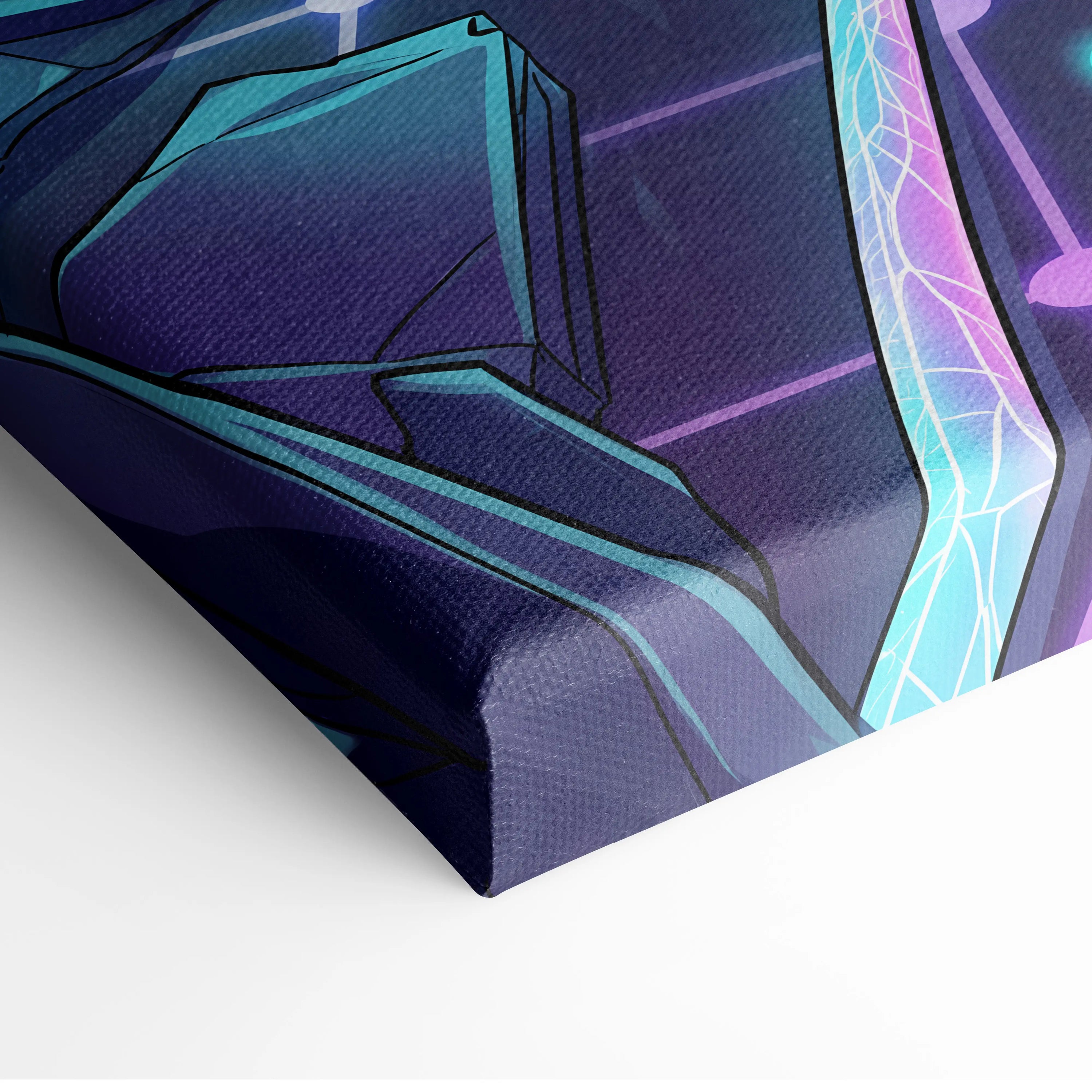 Vaporwave Wings Neon Dream Canvas - Winged Neon Pink Cyan Living Room Vaporwave Dreamy Retro-Futuristic Canvas Print