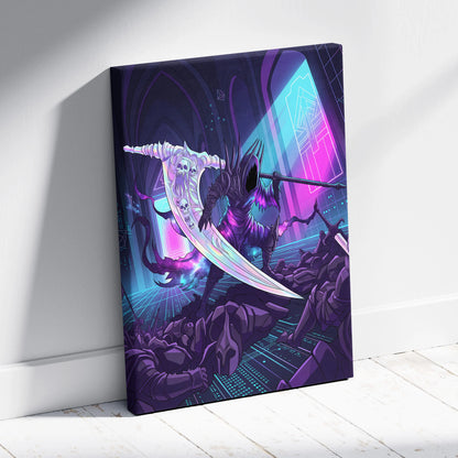 Vaporwave Neon Night Warrior - Vaporwave Art Neon Purple Blue LivingRoom Mood Mystical; Modern Decor; Gallery Wall Art