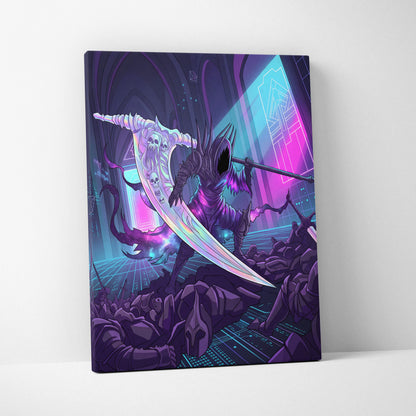 Vaporwave Neon Night Warrior - Vaporwave Art Neon Purple Blue LivingRoom Mood Mystical; Modern Decor; Gallery Wall Art