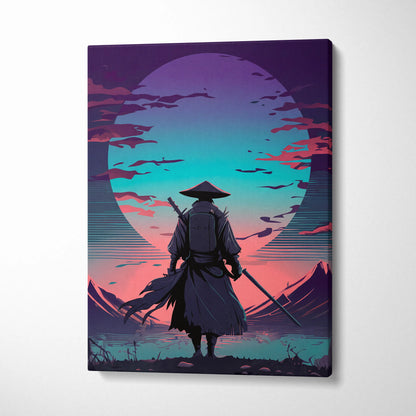 Vaporwave Neon Horizon Canvas - Vaporwave Canvas Neon Pink Teal Living Room Retro Dreamy Neon Wall Art Canvas Print