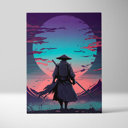 Vaporwave Neon Horizon Canvas - Vaporwave Canvas Neon Pink Teal Living Room Retro Dreamy Neon Wall Art Canvas Print
