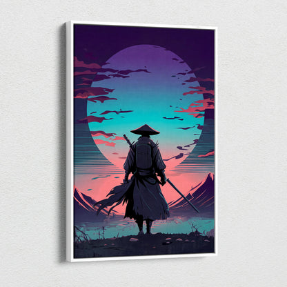 Vaporwave Neon Horizon Canvas - Vaporwave Canvas Neon Pink Teal Living Room Retro Dreamy Neon Wall Art Canvas Print