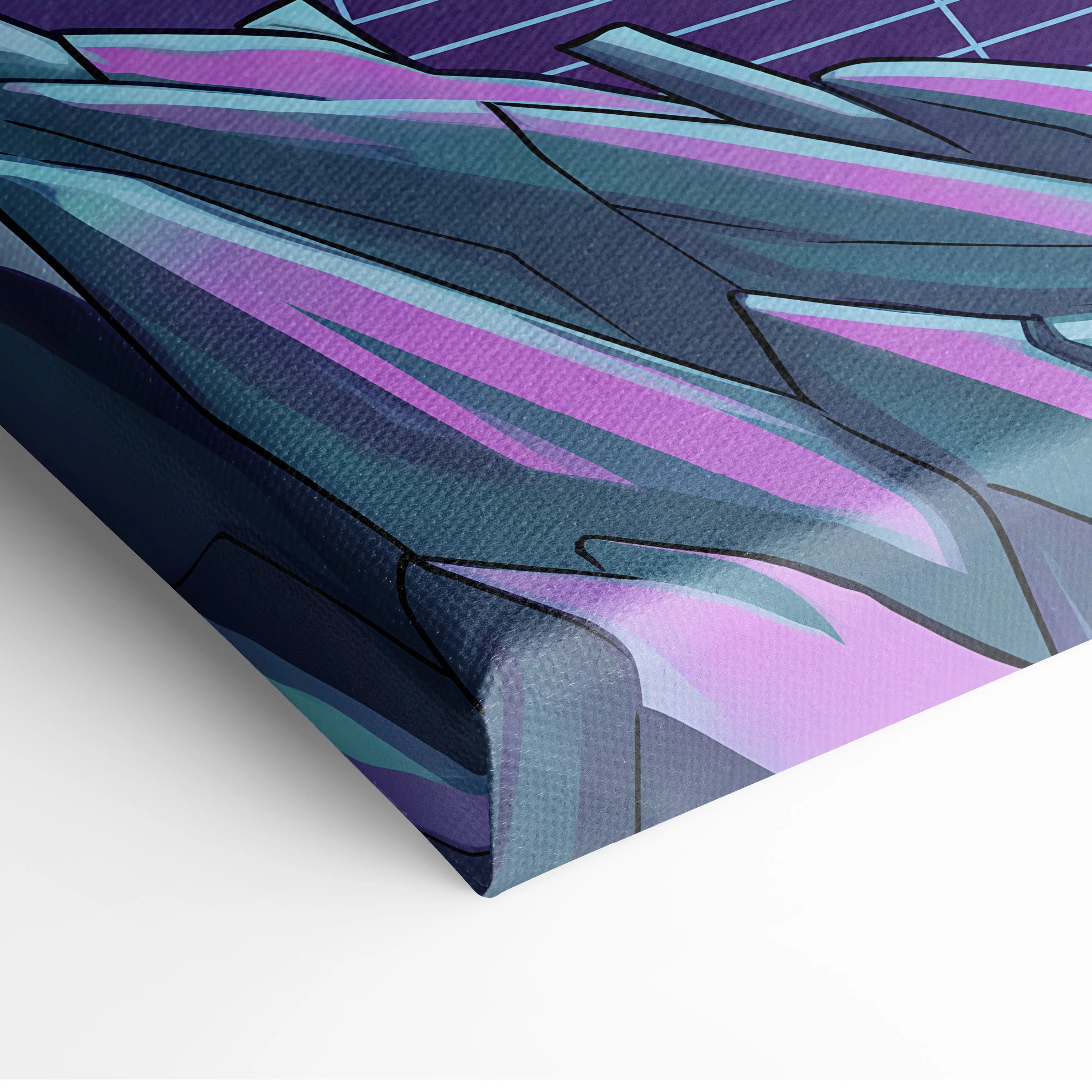 Vaporwave Dragon Night Canvas - Dragon Neon Purple Blue Living Room Vaporwave - Mystical Neon Wall Art Canvas