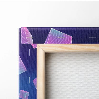 Vaporwave Neon Odyssey Canvas - Vaporwave Art Neon Pink Purple Blue Living Room Retro-Futurism Dreamy Mood Canvas Print